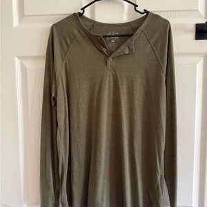 Men's Olive Green Casual Button Down Shirt